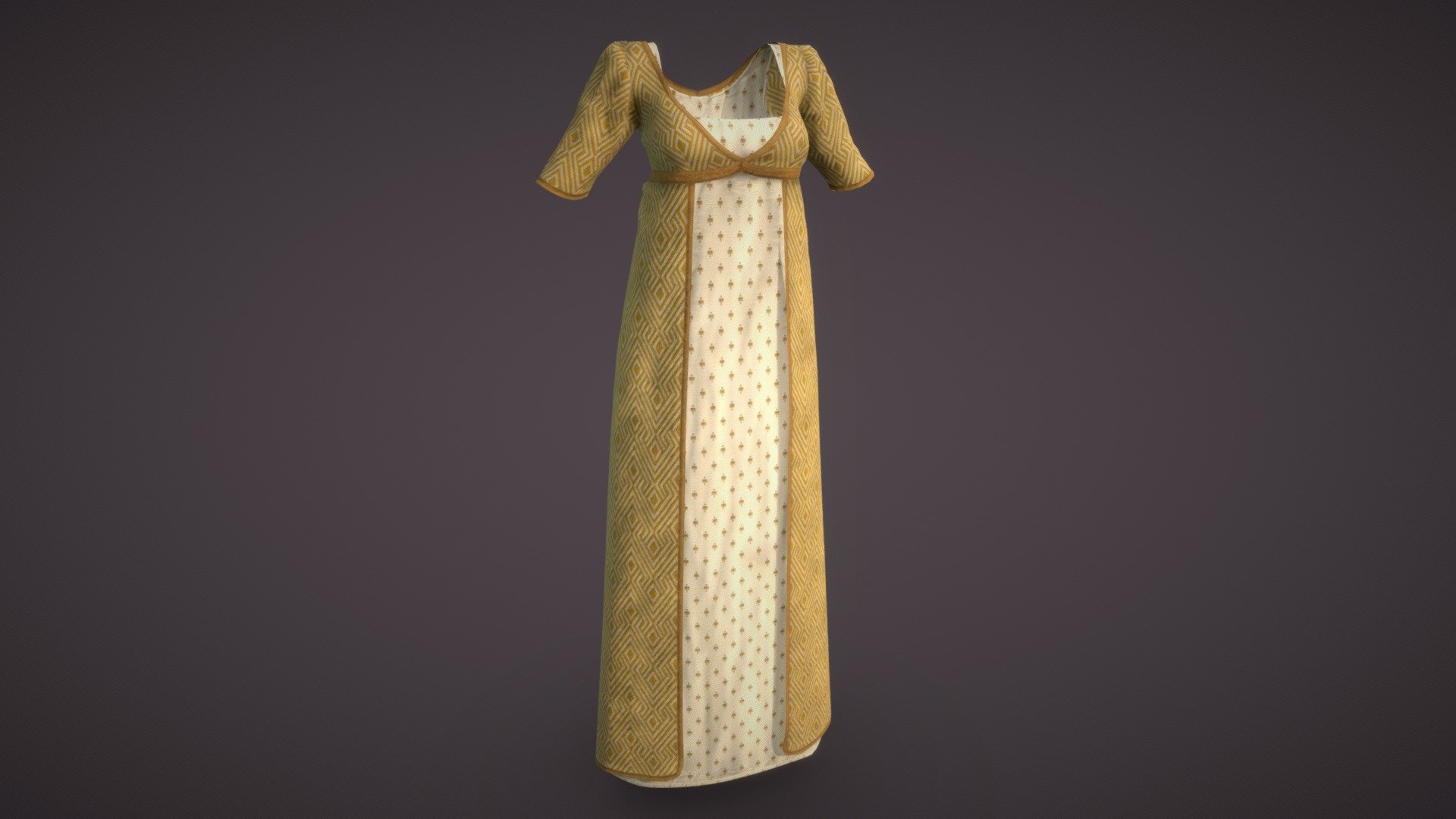 Empire cape dress 3d model