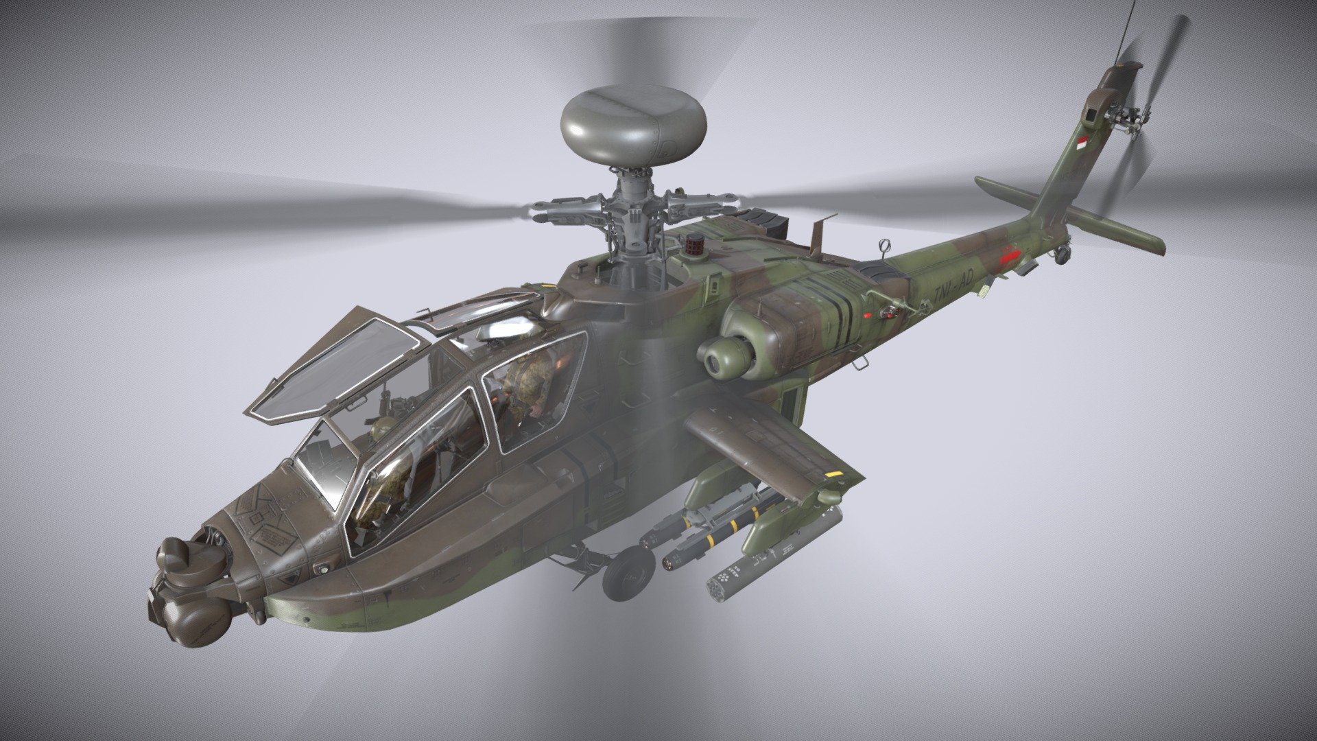 Apache AH-64E Guardian Indonesia Complex 3d model