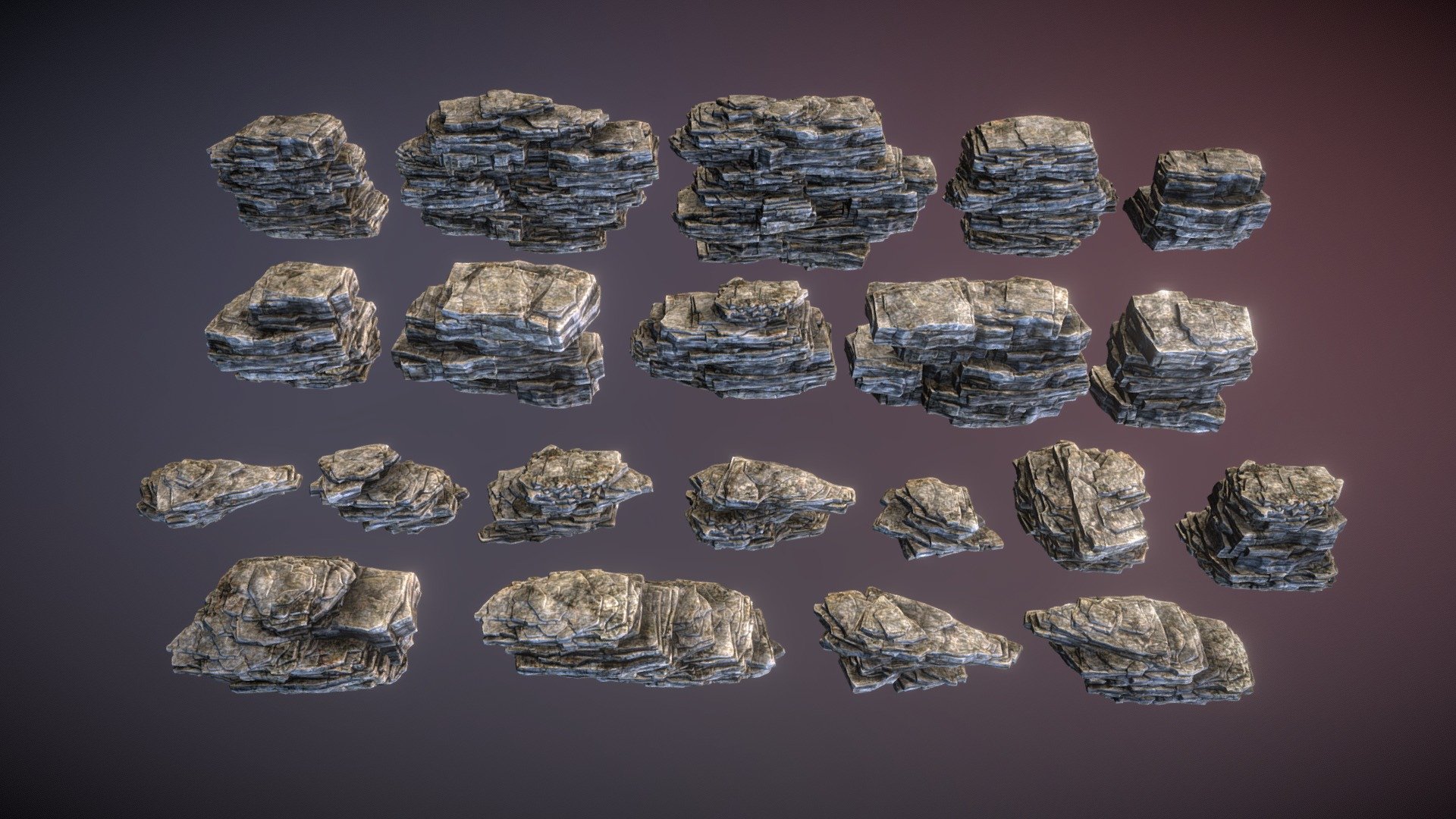 Sliced rocks 3d model