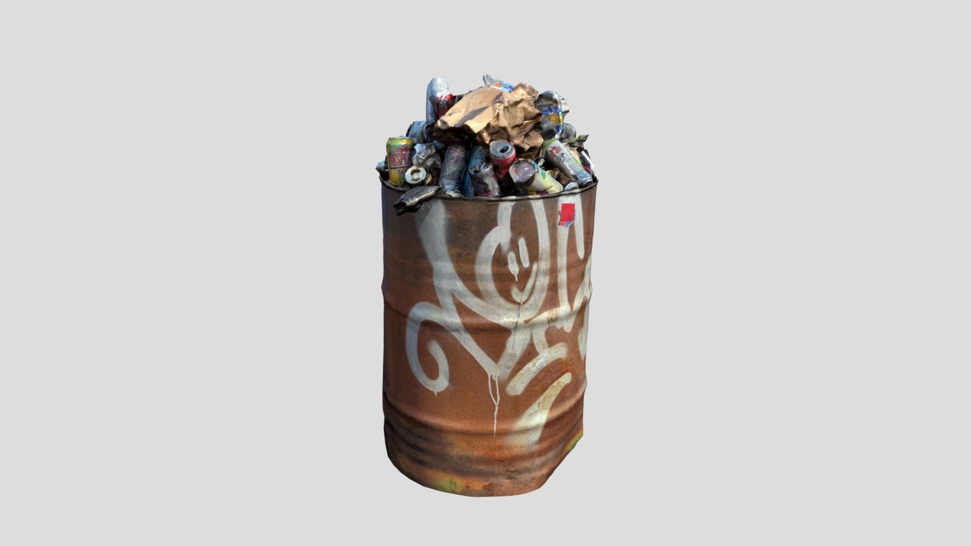 Garbage bin full 3d model