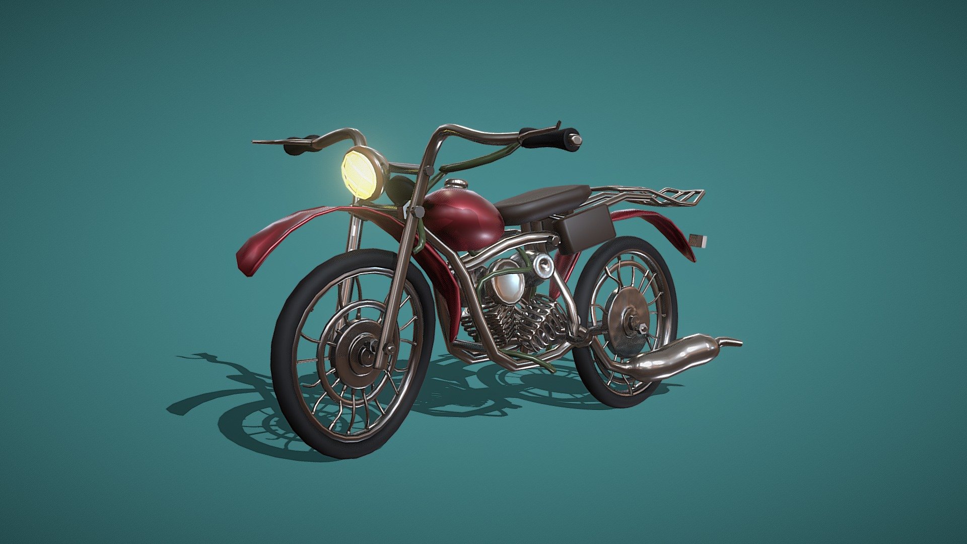 Old bike, motorcycle 3d model