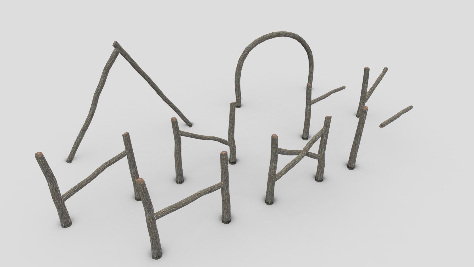 Fence- Pack- 01 3d model