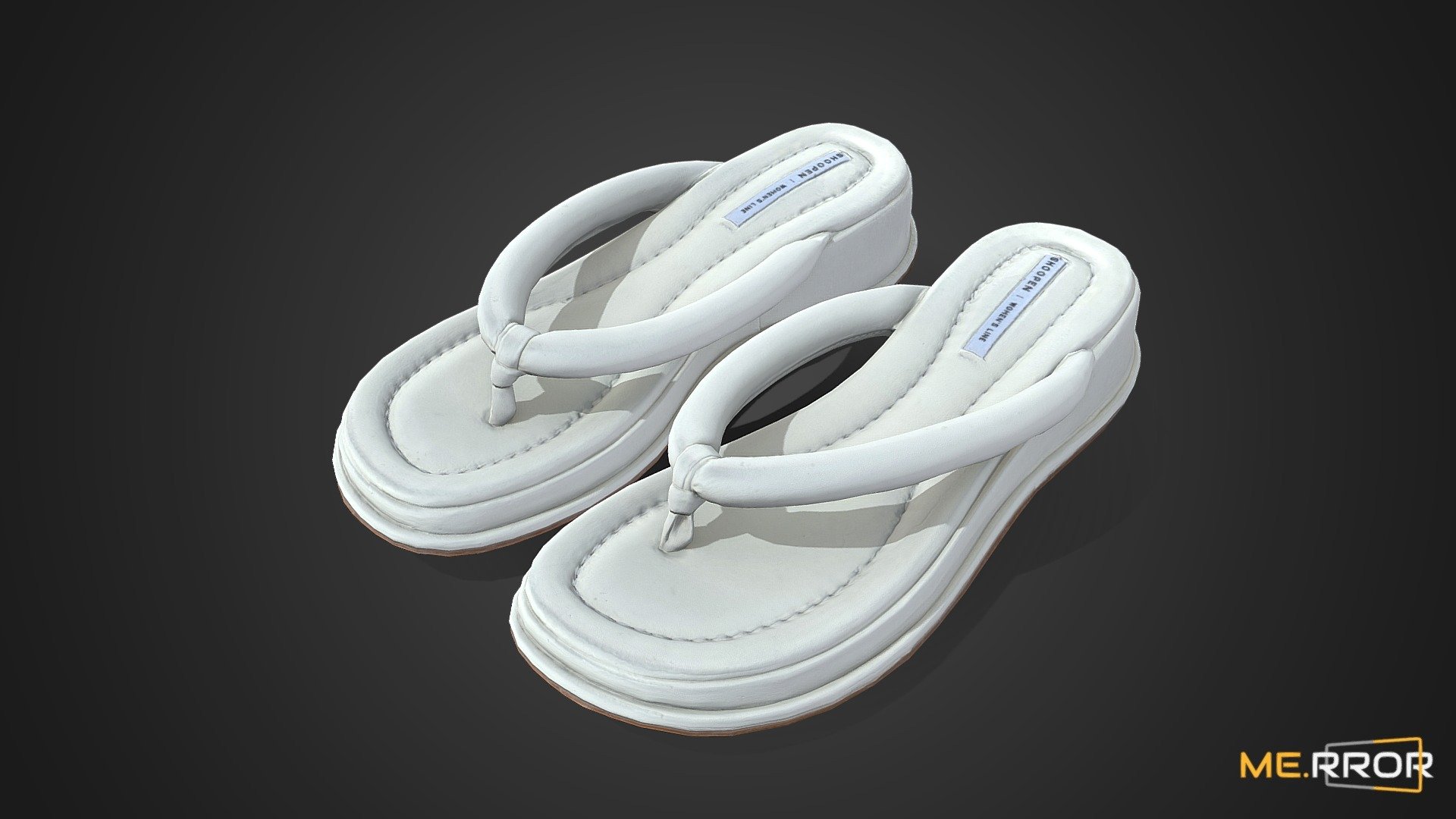 [Game-Ready] White Flip Flops 3d model