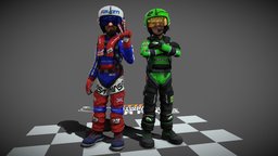 racing toy airplane pilot (texturing)