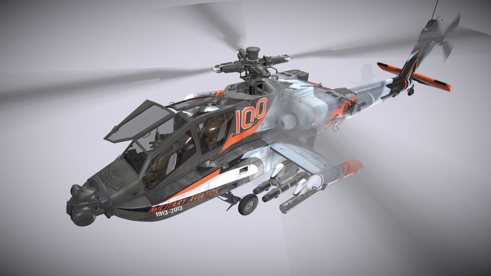 Apache AH-64D Netherlands Airforce Complex 3d model