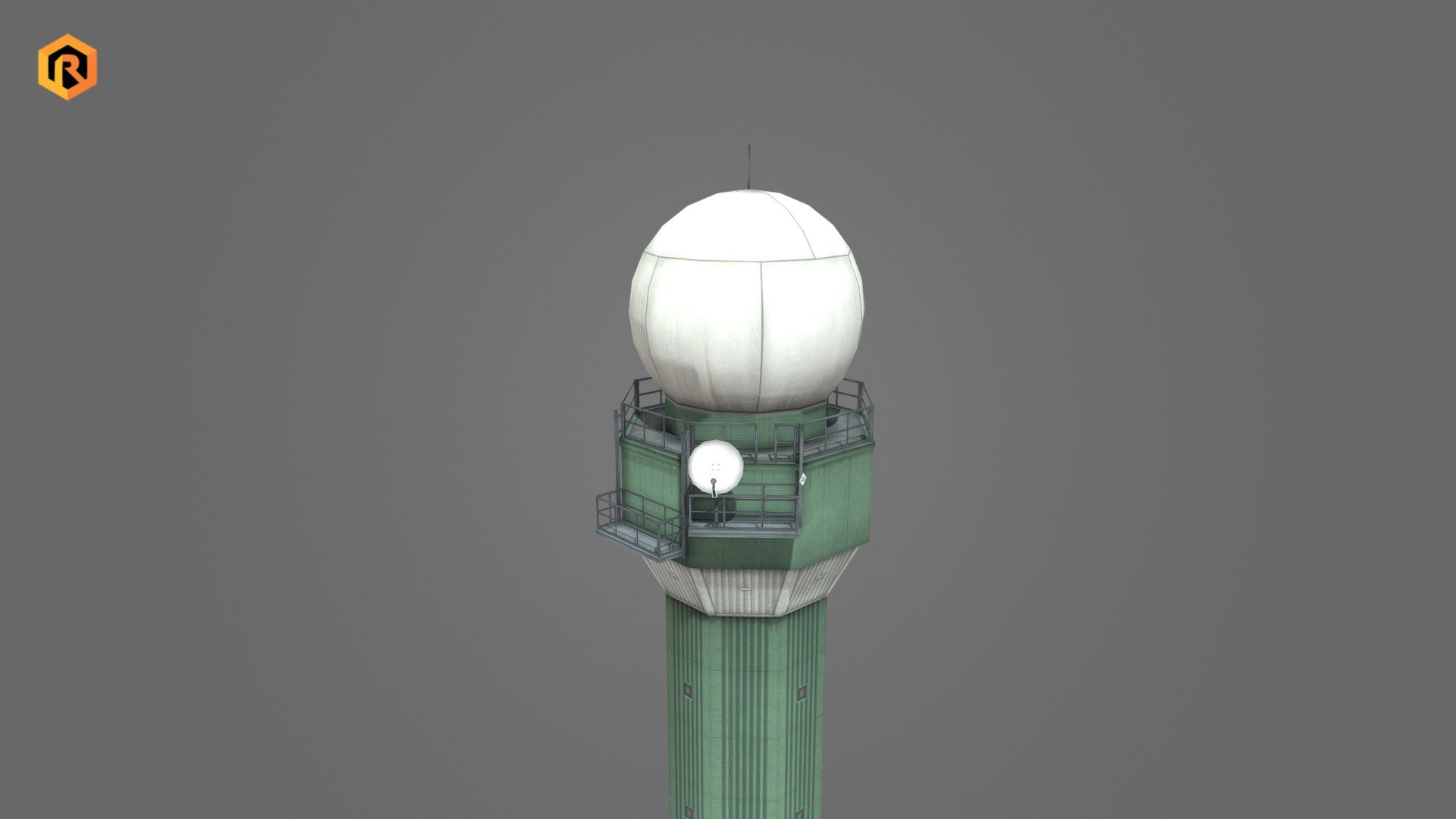 Weather Radar Tower 3d model