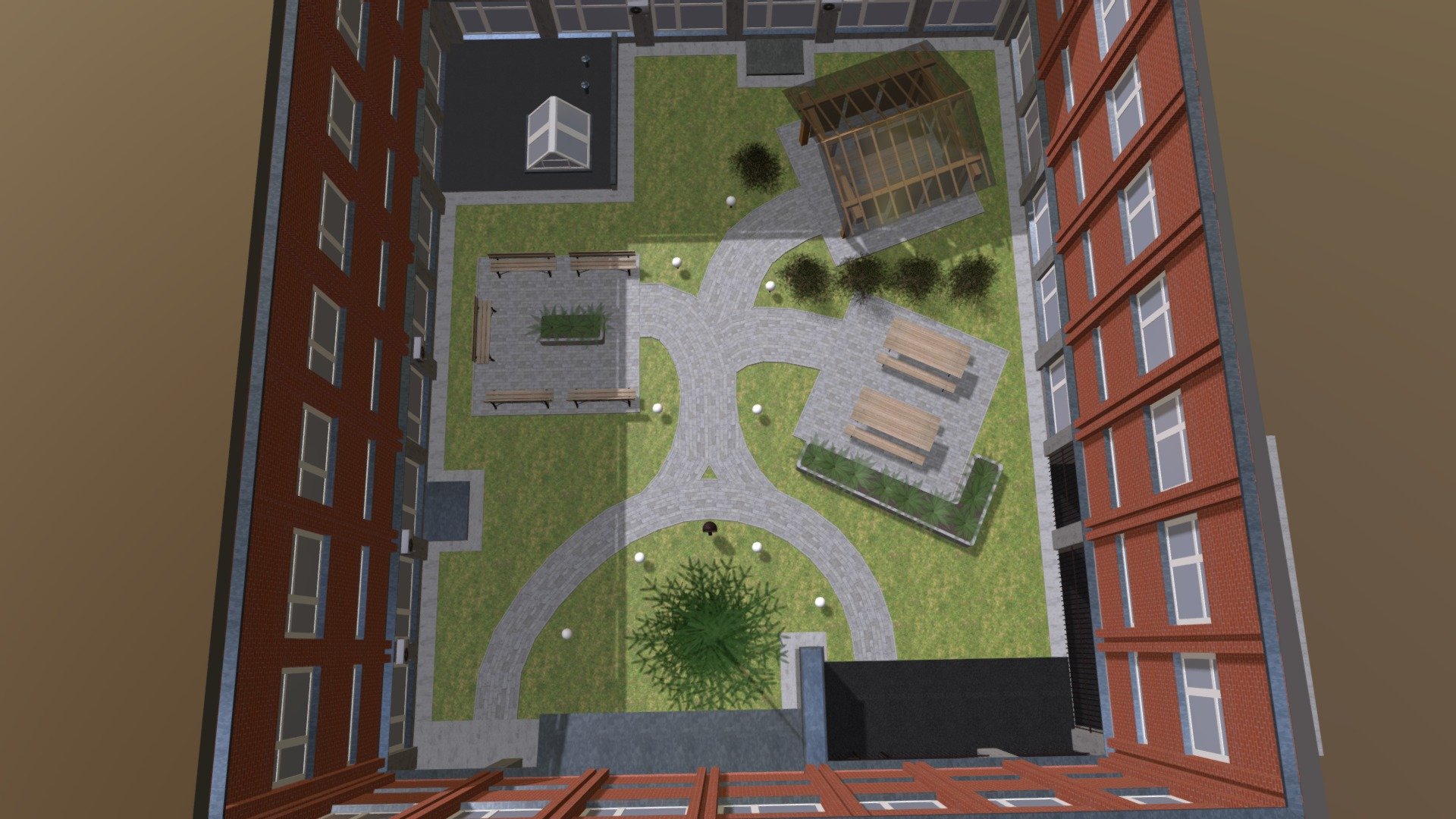 courtyard 3d model