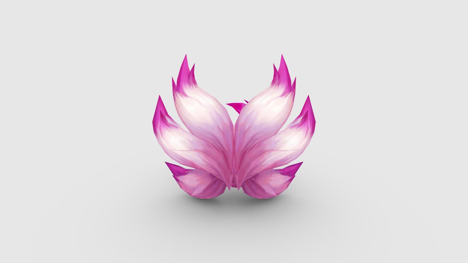 Cartoon pink fox tail Low-poly 3D model 3d model