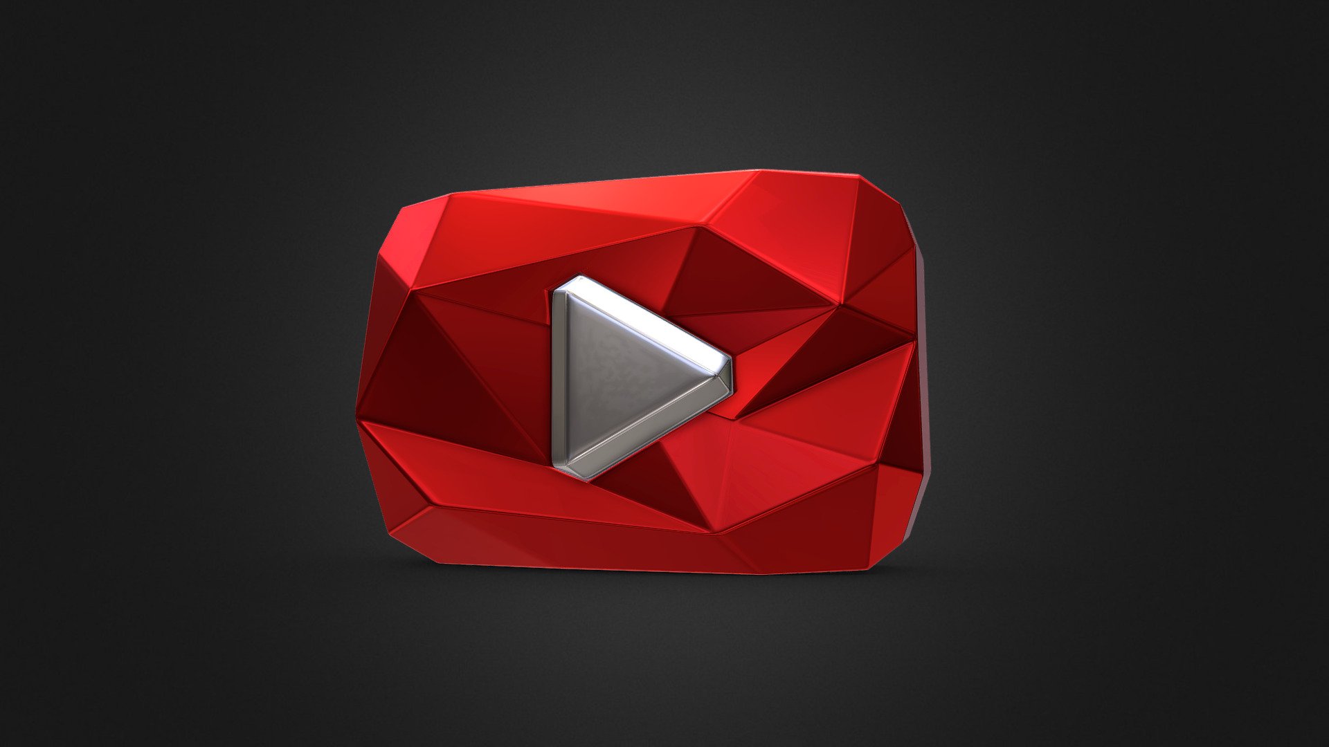 Youtube Diamond Play Button 3d model