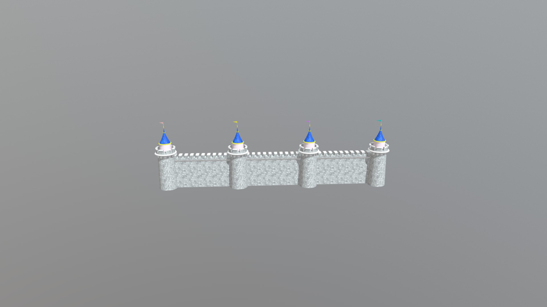 Tahla Castle Wall 3d model