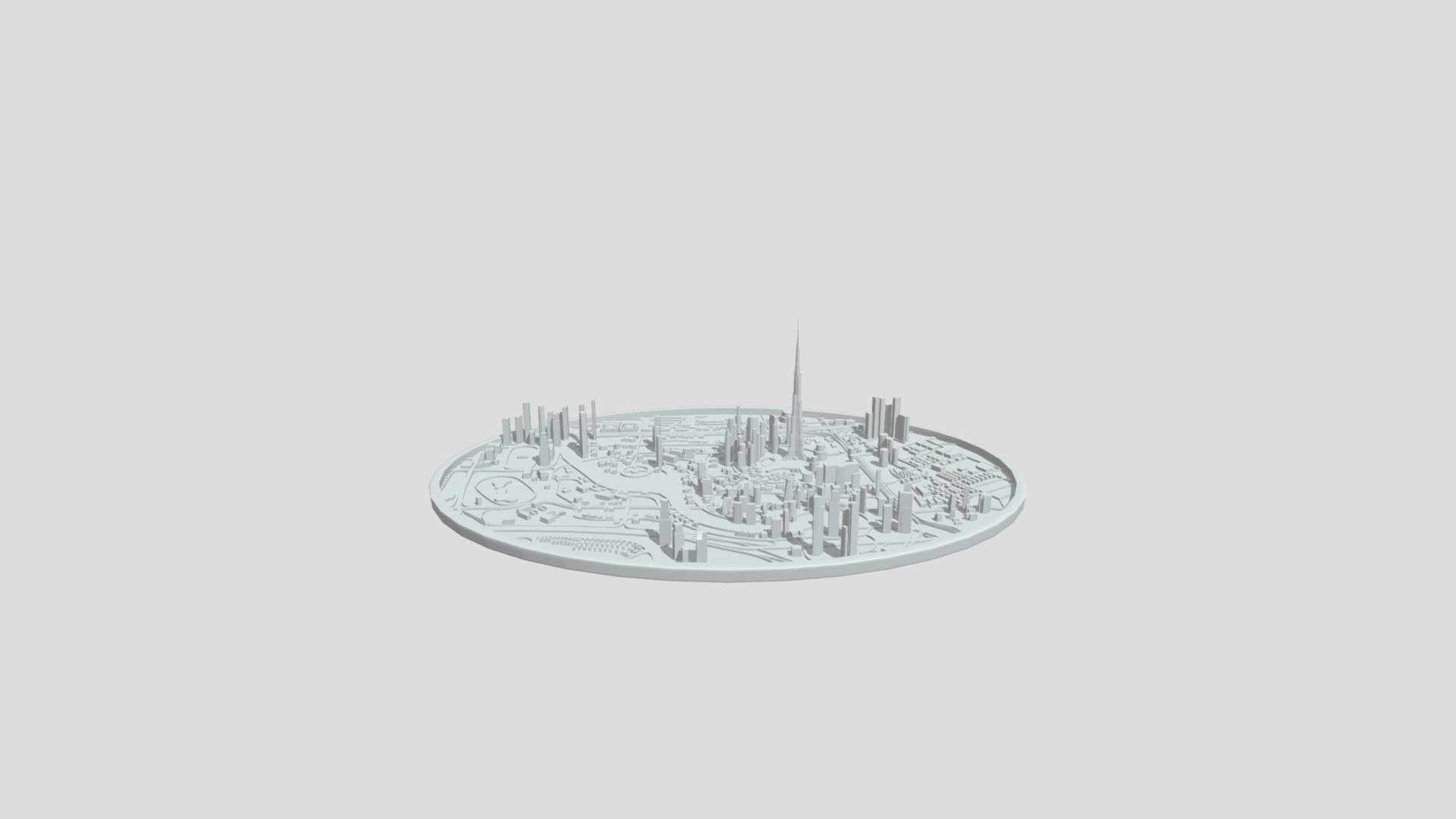 3D Dubai City Landscape 3d model