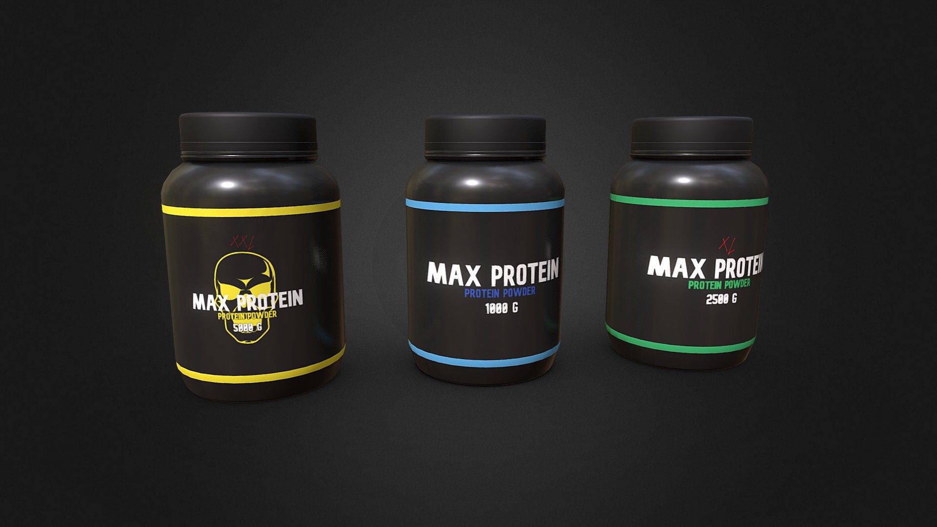 Protein Powder Containers 3d model