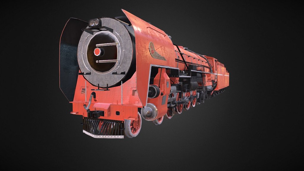 Train Red Devil Animation 3d model