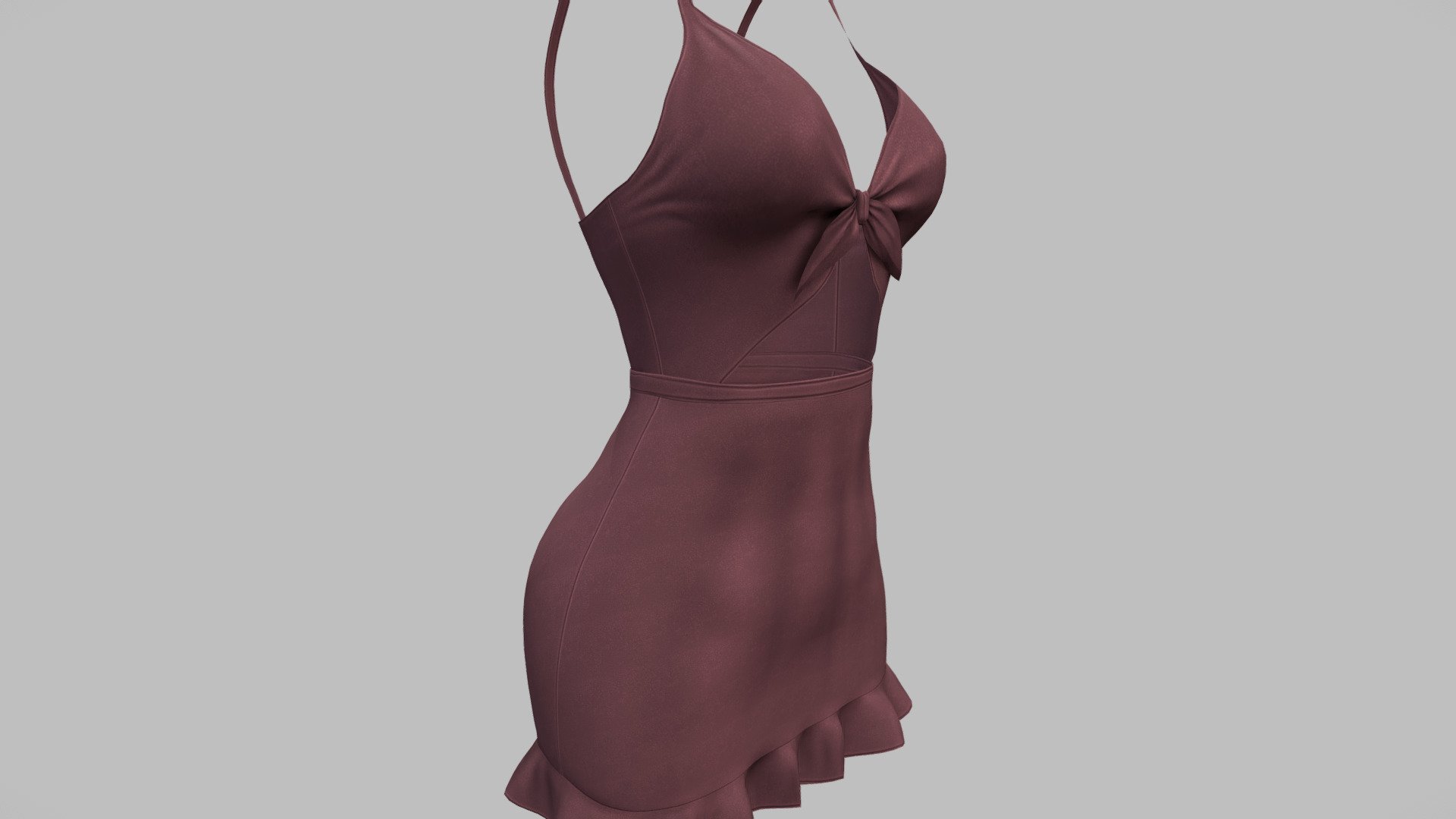 Front Tie Mini Cami Dress 3d model