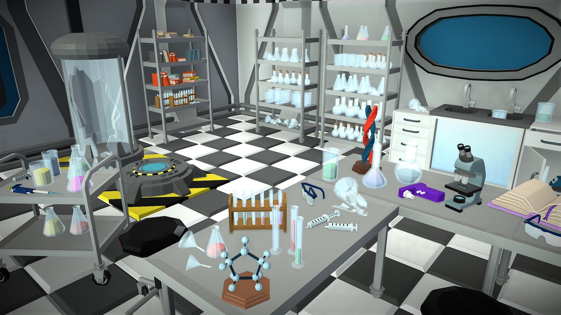 Low Poly Laboratory 3d model