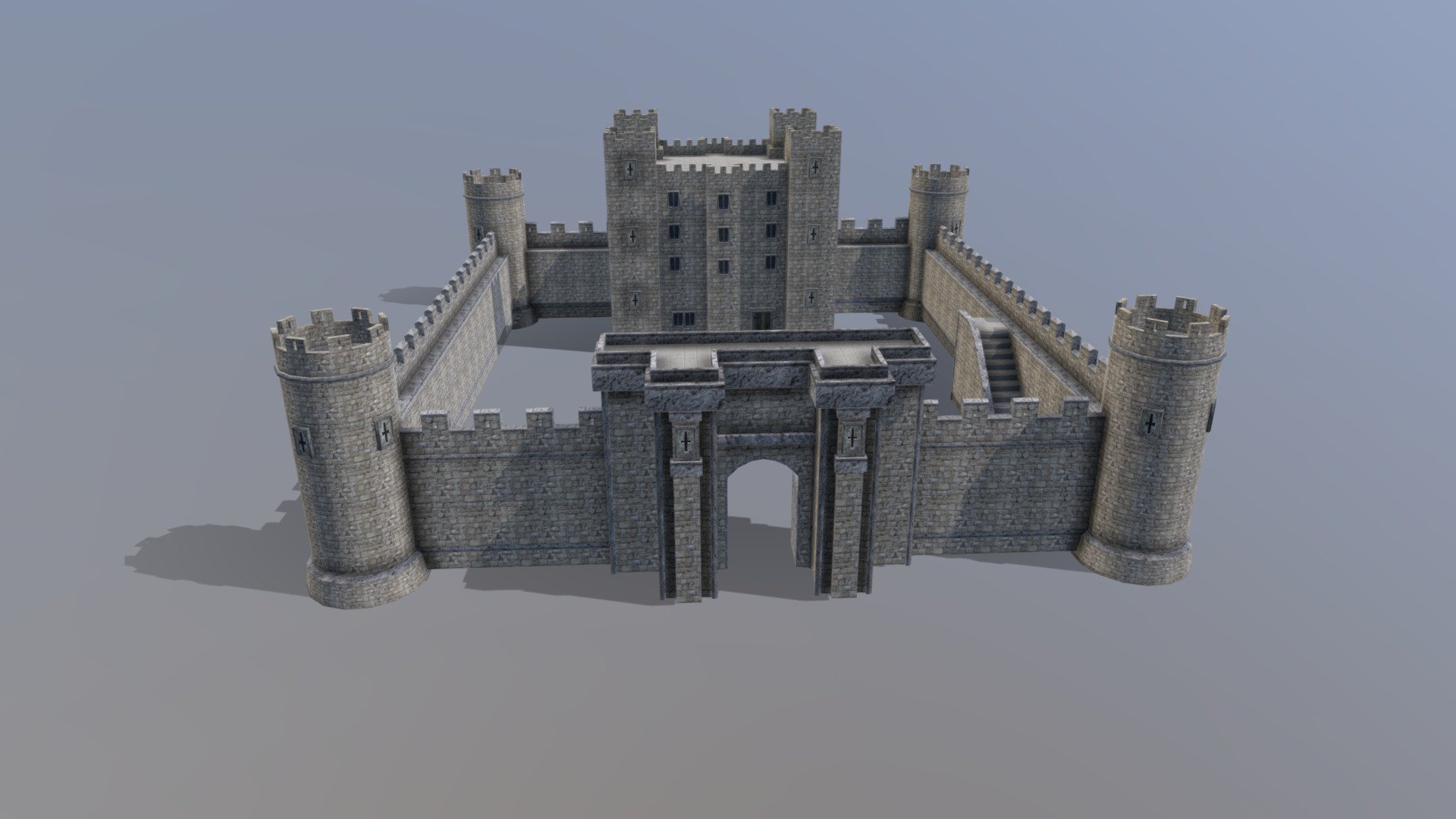 Celtic- Castle- Object 3d model