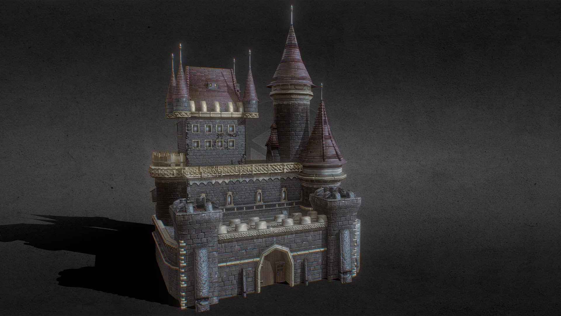 Castle RTS lowpoly 3d model