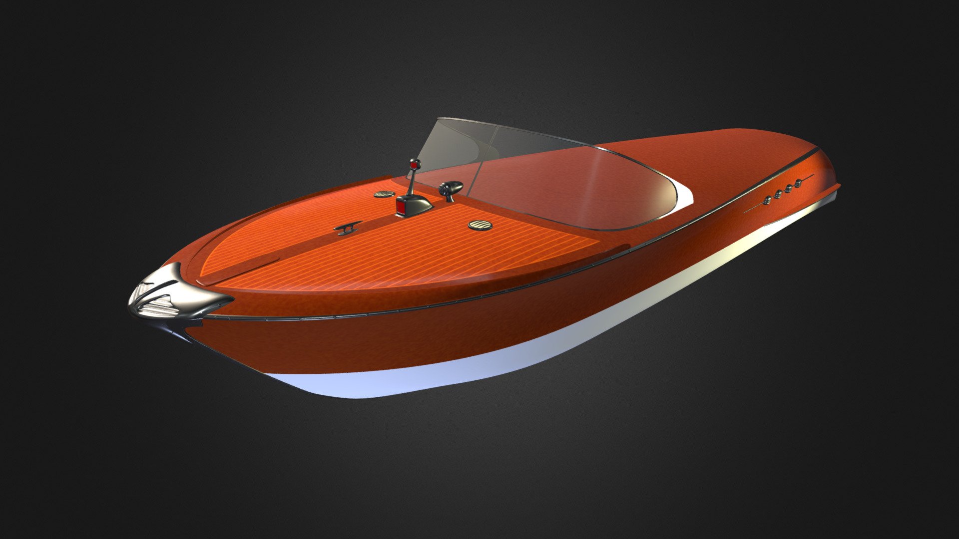 classic mahogany runabout 3d model