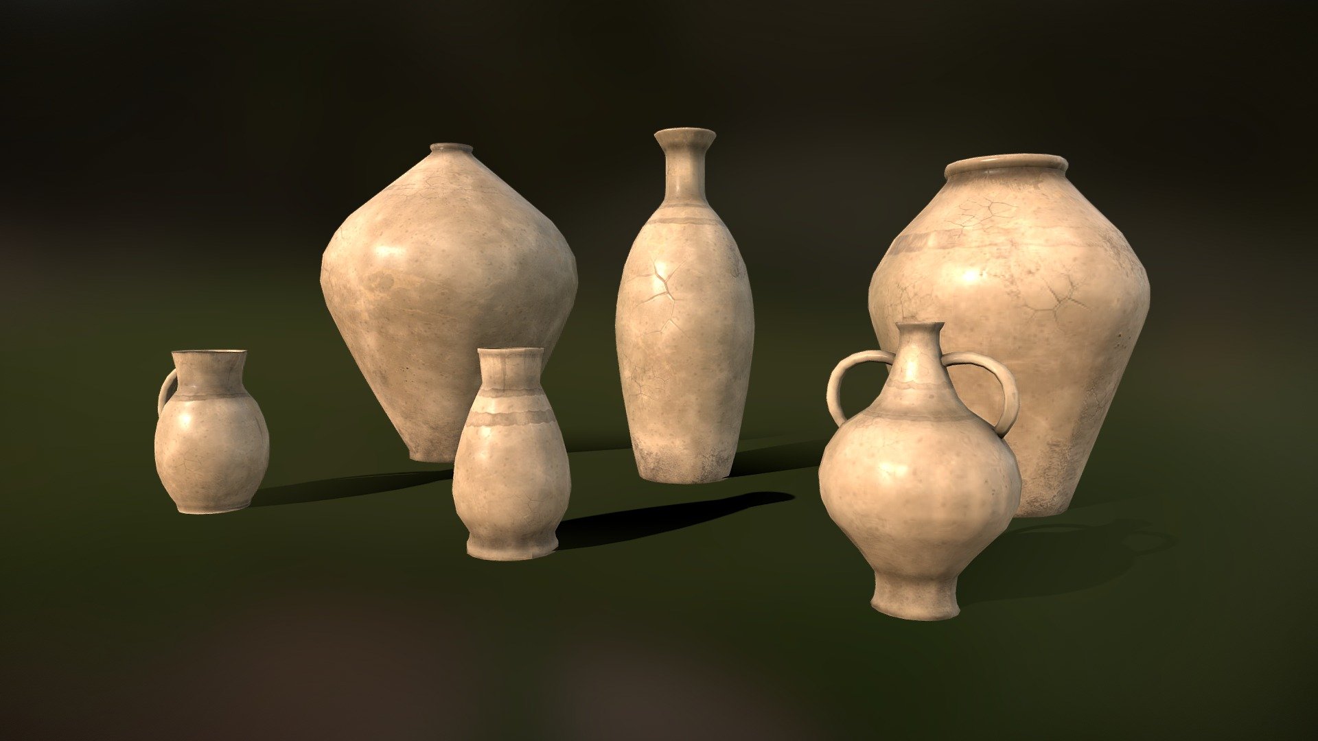 Clay Pots 3d model