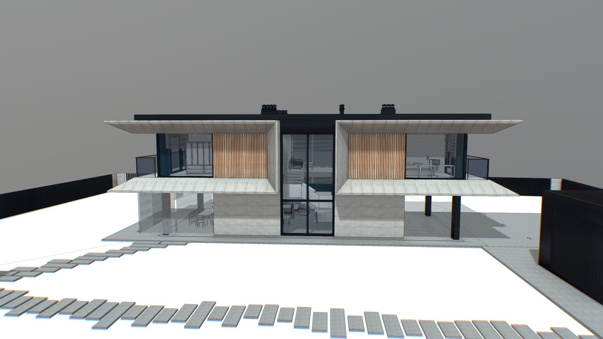 Hi-tech modern house 198+19+54 3d model