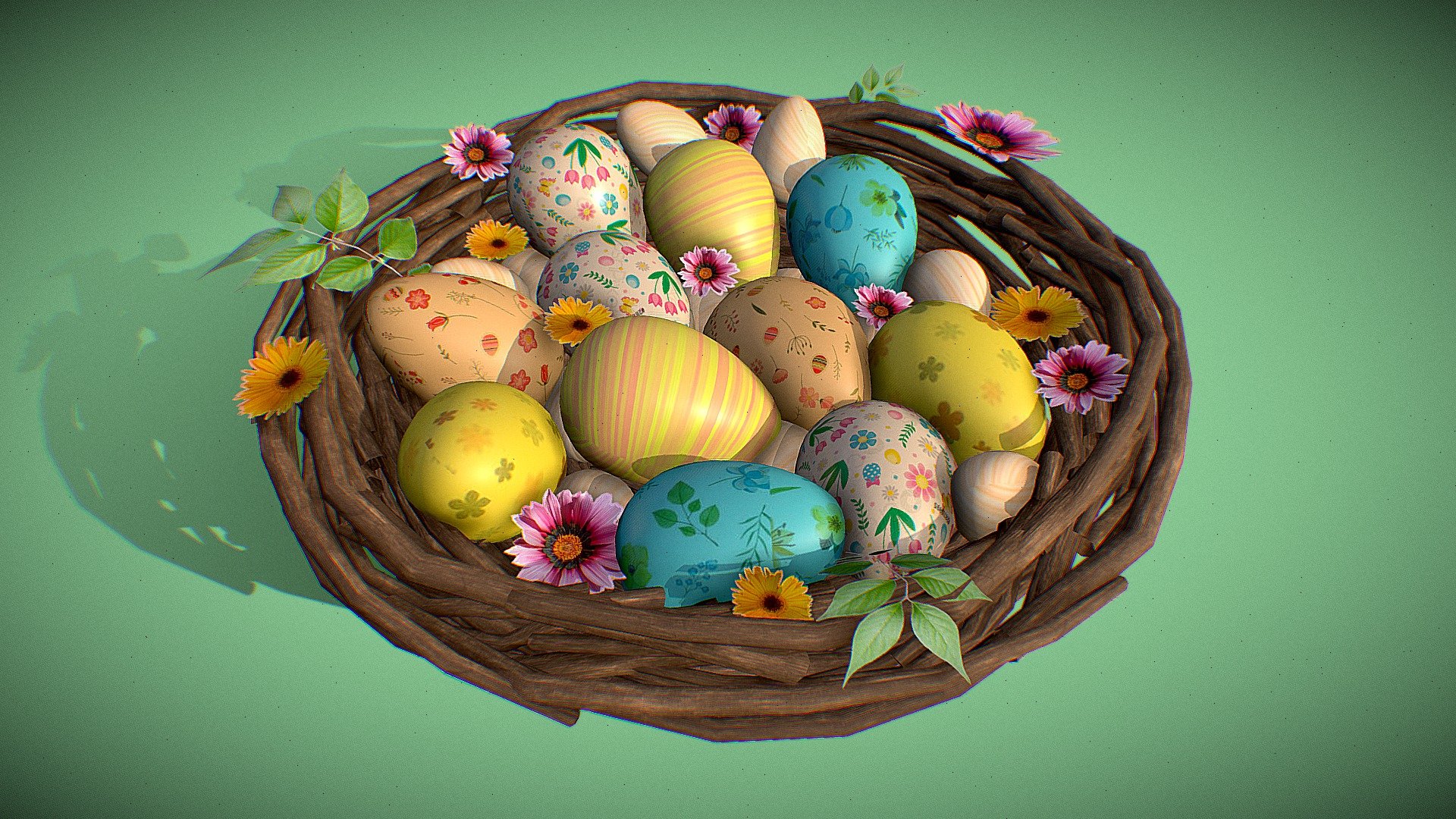 Easter Egg Composition 3d model