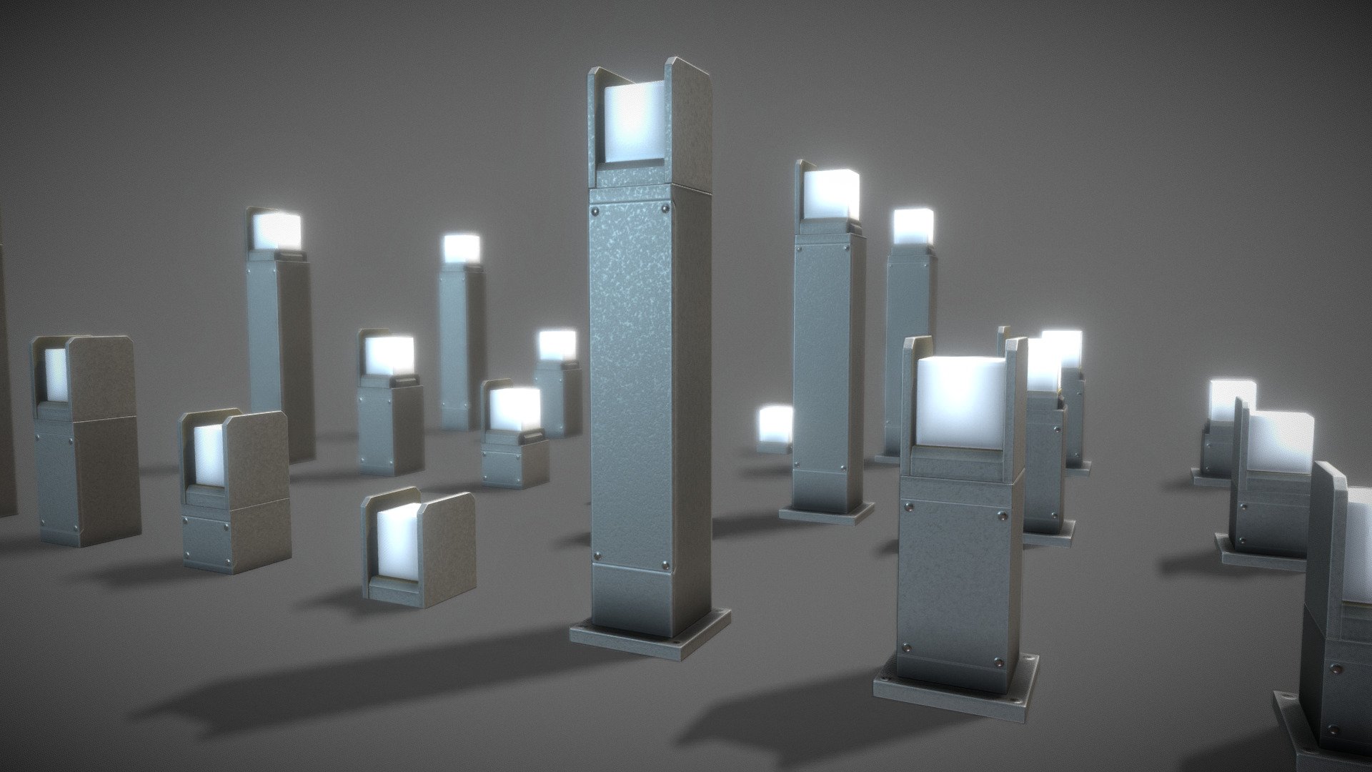 Street Light (8) Light Bollard Basic 3d model