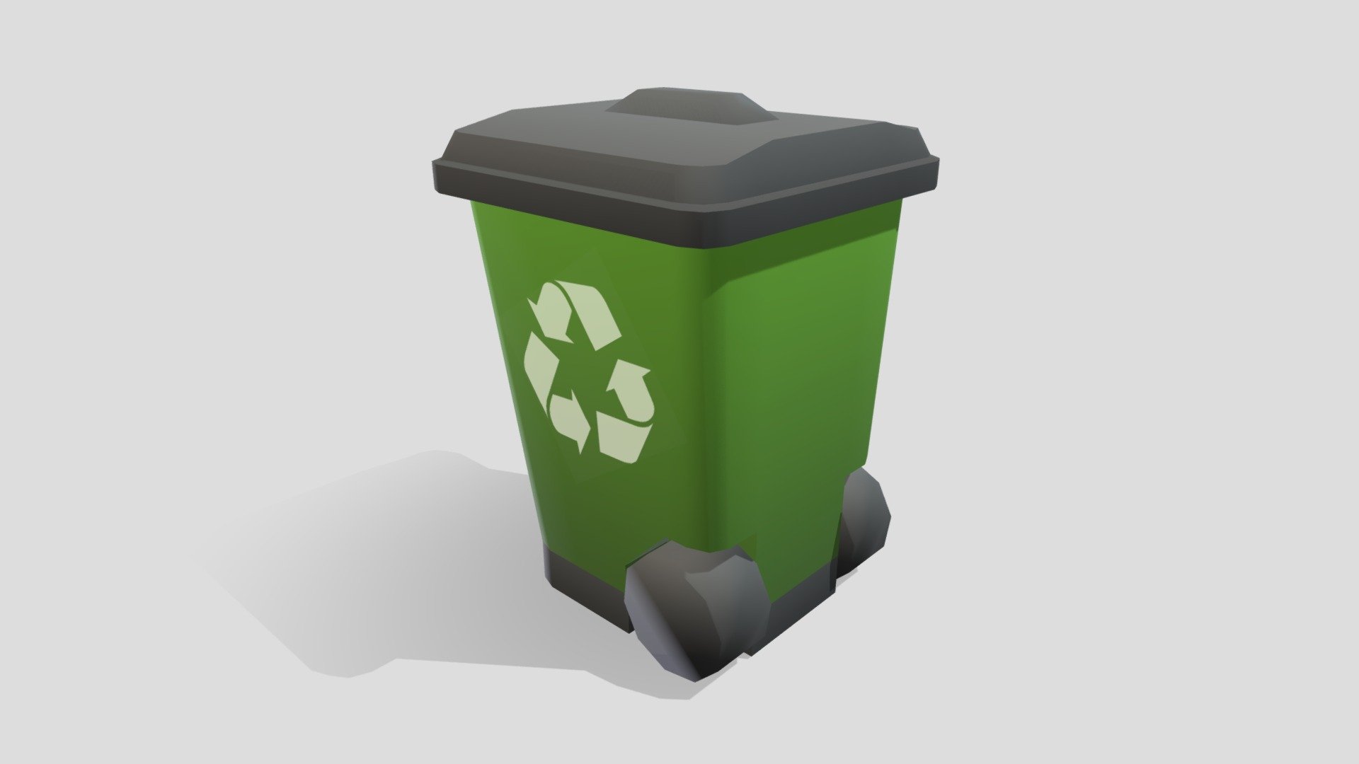 Toon Low Poly Game-Ready Garbage Bin 3d model