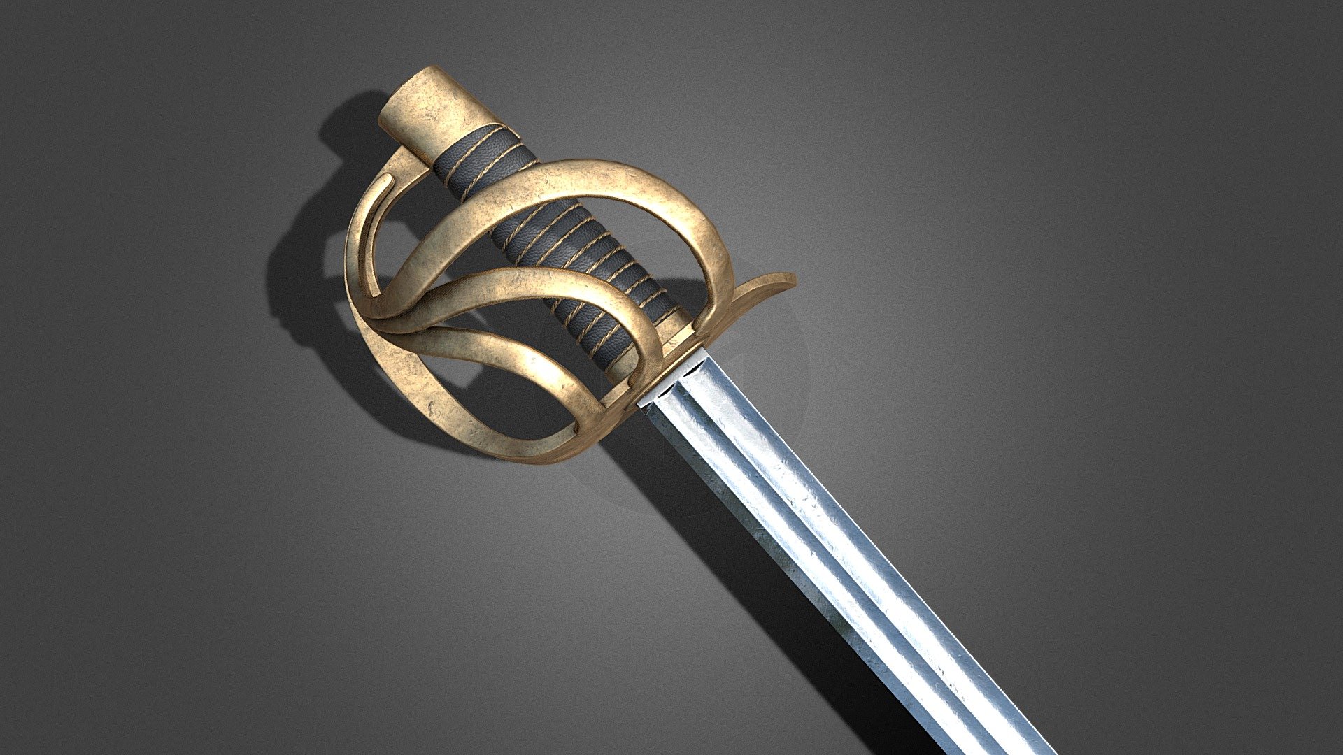 French Napoleonic AN XI Cuirassiers Sword 3d model