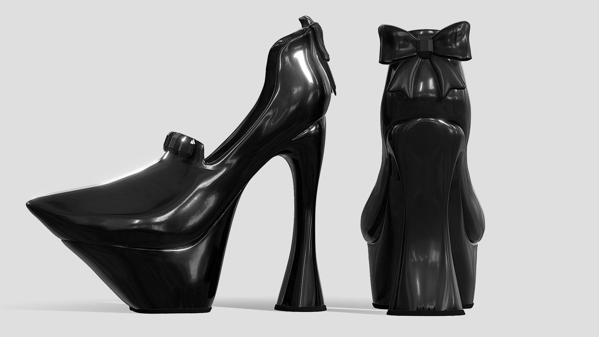 Pointy high heels 3d model