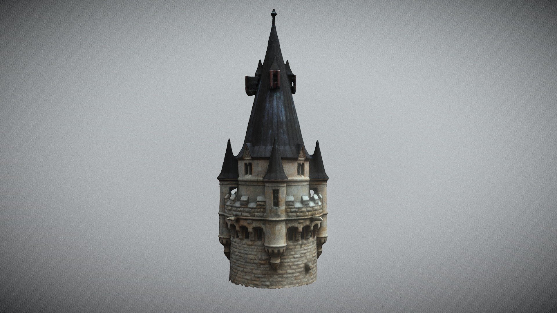 The tallest tower of the Moszna Castle 3d model