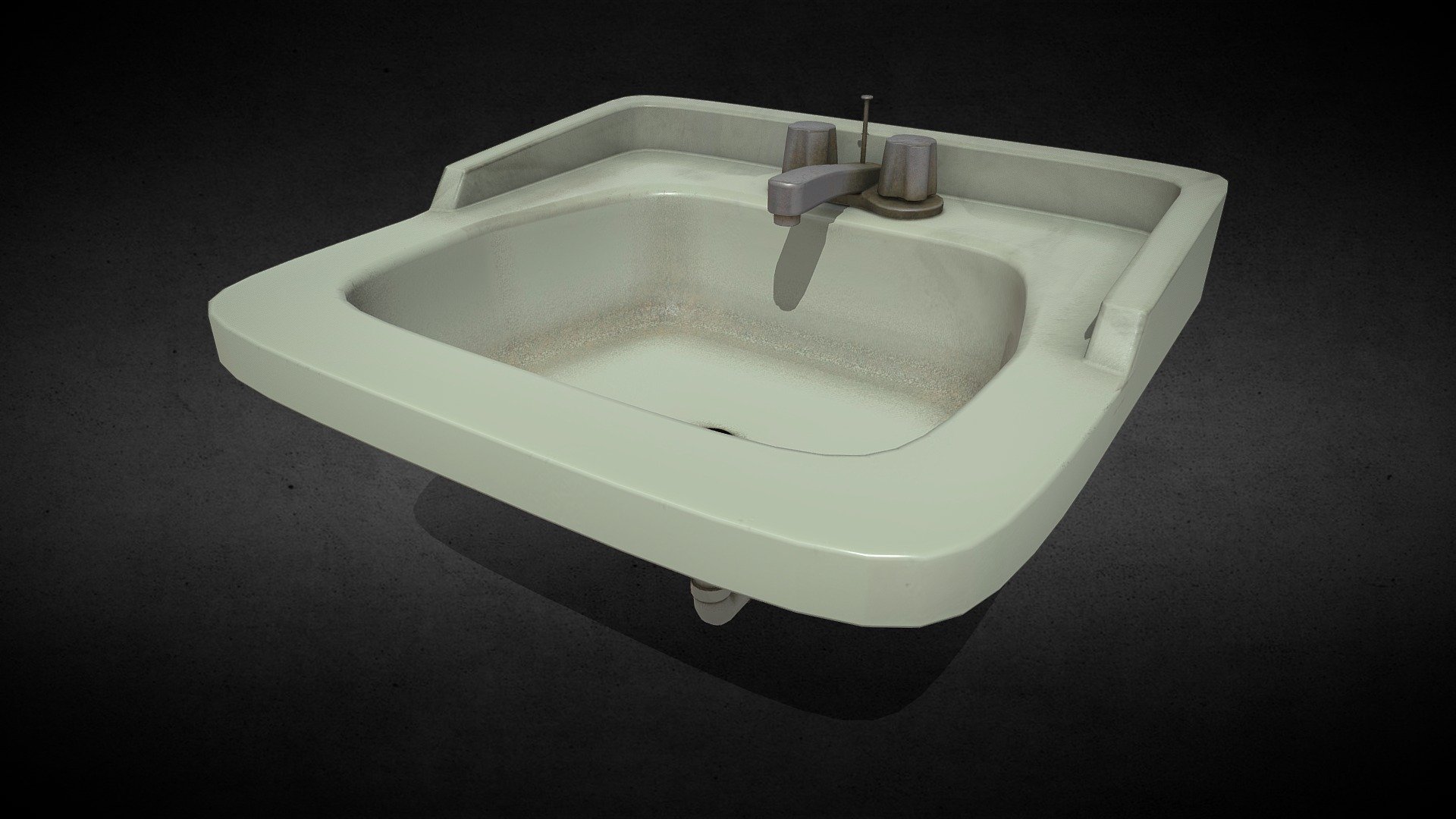 Old Dirty Bathroom Sink 3d model