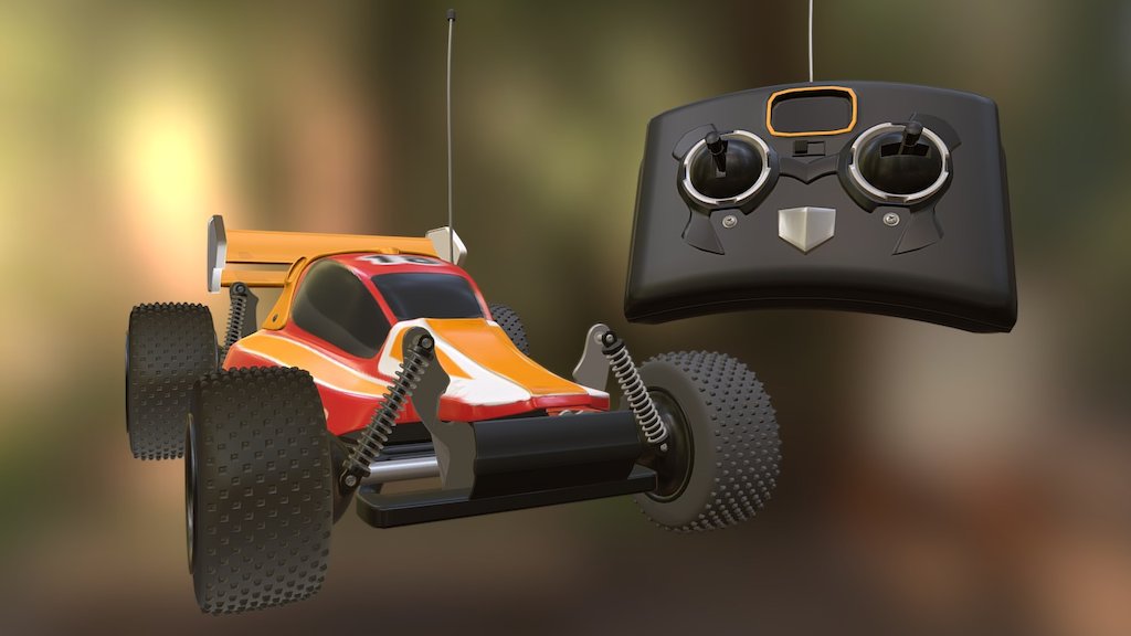 RC Car and Remote 3d model