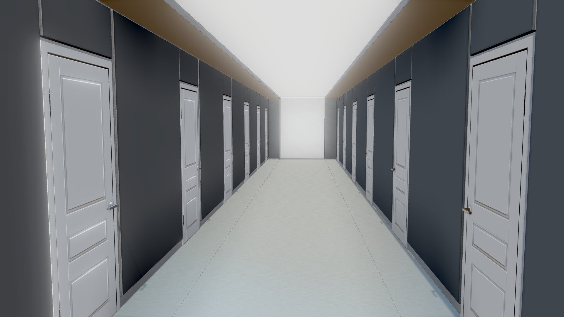 Doors corridor 3d model