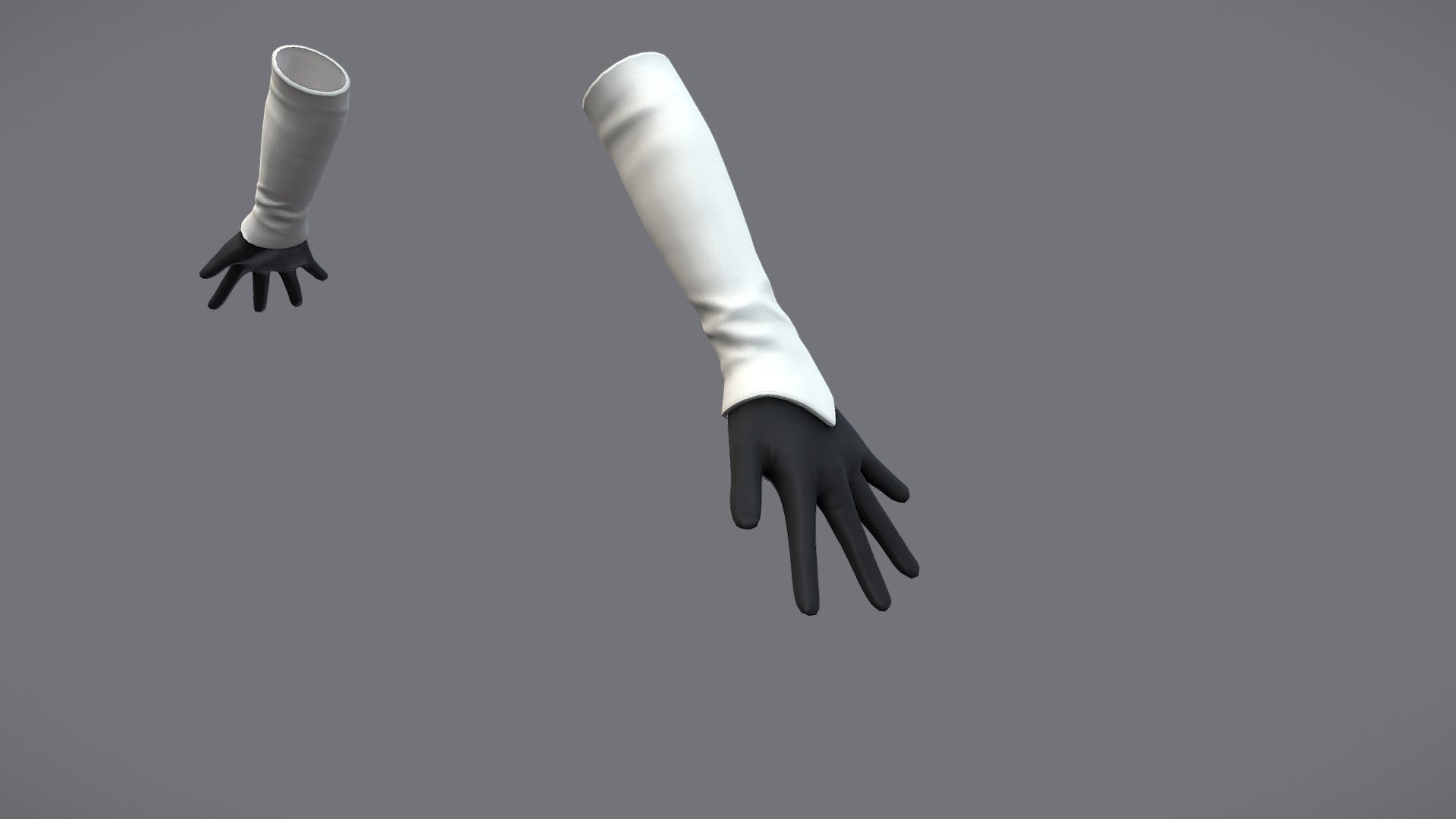 Female Steampunk Long Gloves 3d model