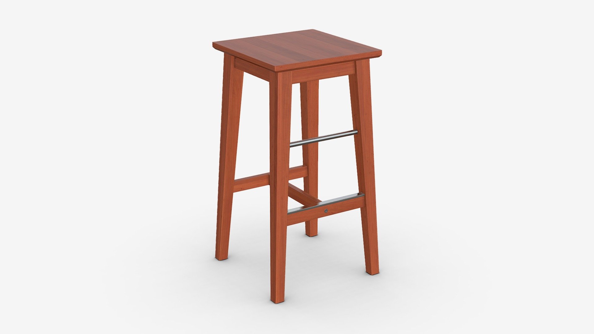 Wooden bar stool 3d model