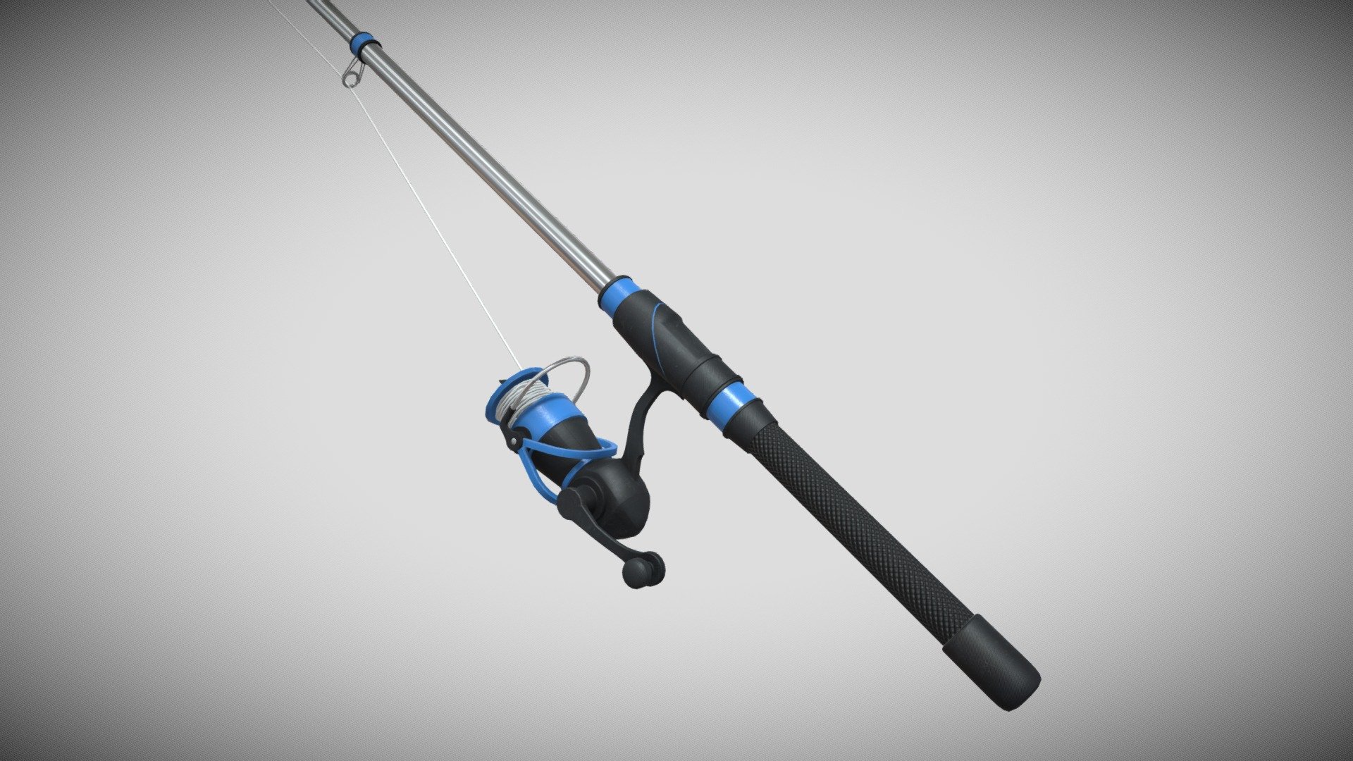 Fishing Rod, Rigged and Animated 3d model