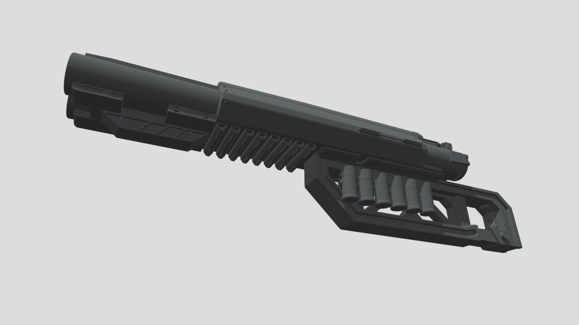 Mecha hard surface shotgun 3d model