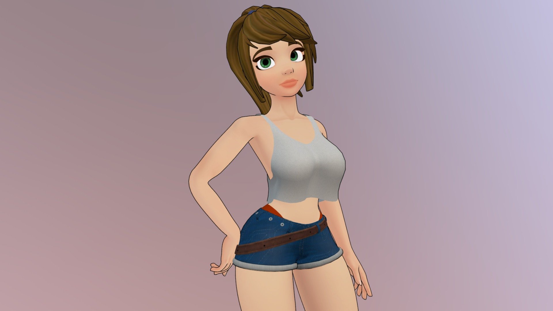 Hand Painted Stylized Female 3d model