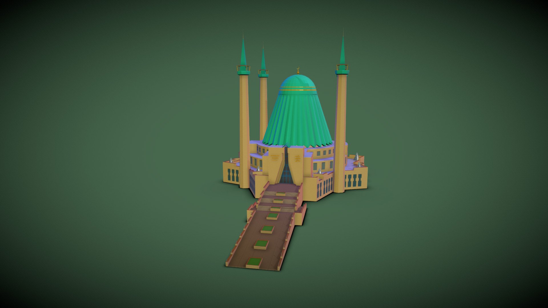 Mashhur Zhusup Mosque, Pavlodar, Kasakhstan. 3d model