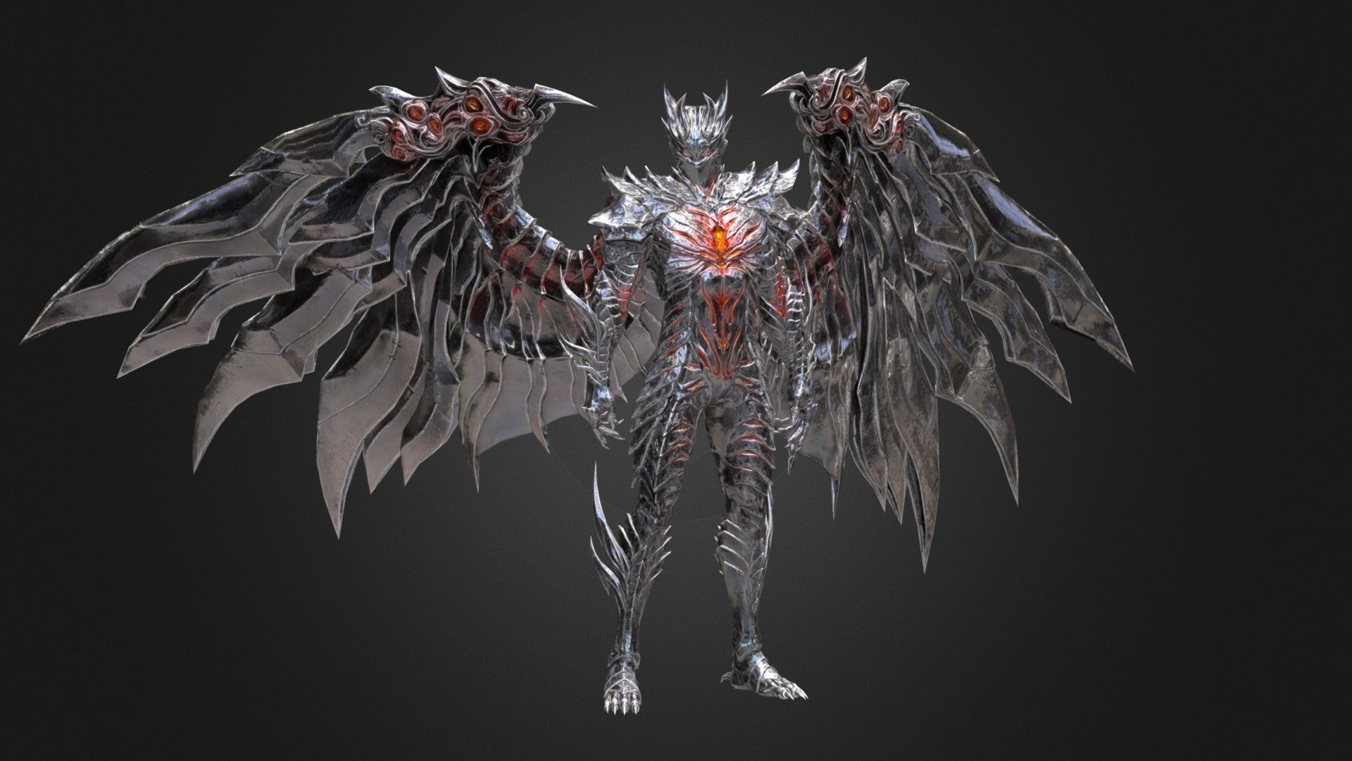 Silver Dragonkin (Mir4) 3d model