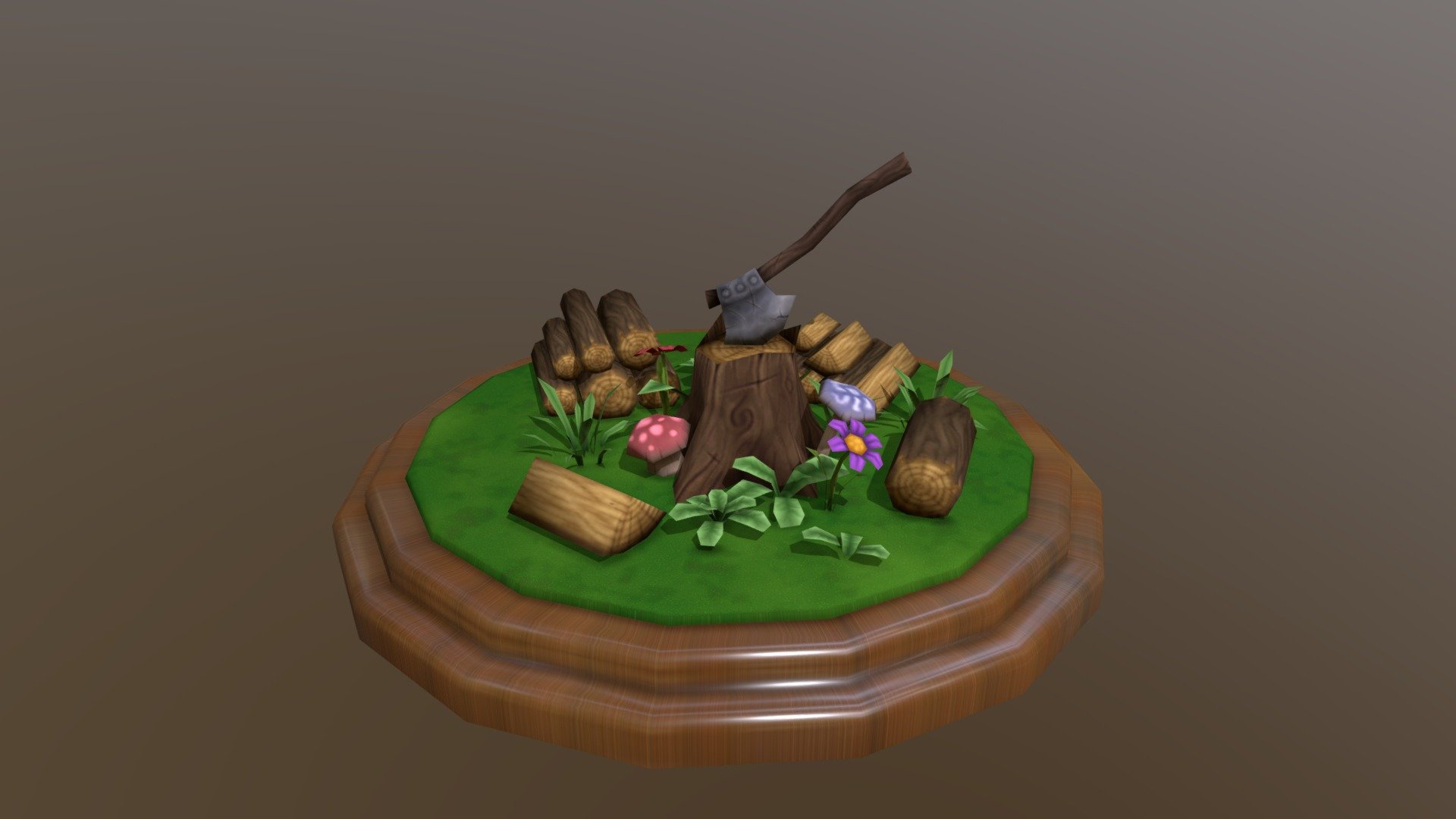 Logging diorama 3d model