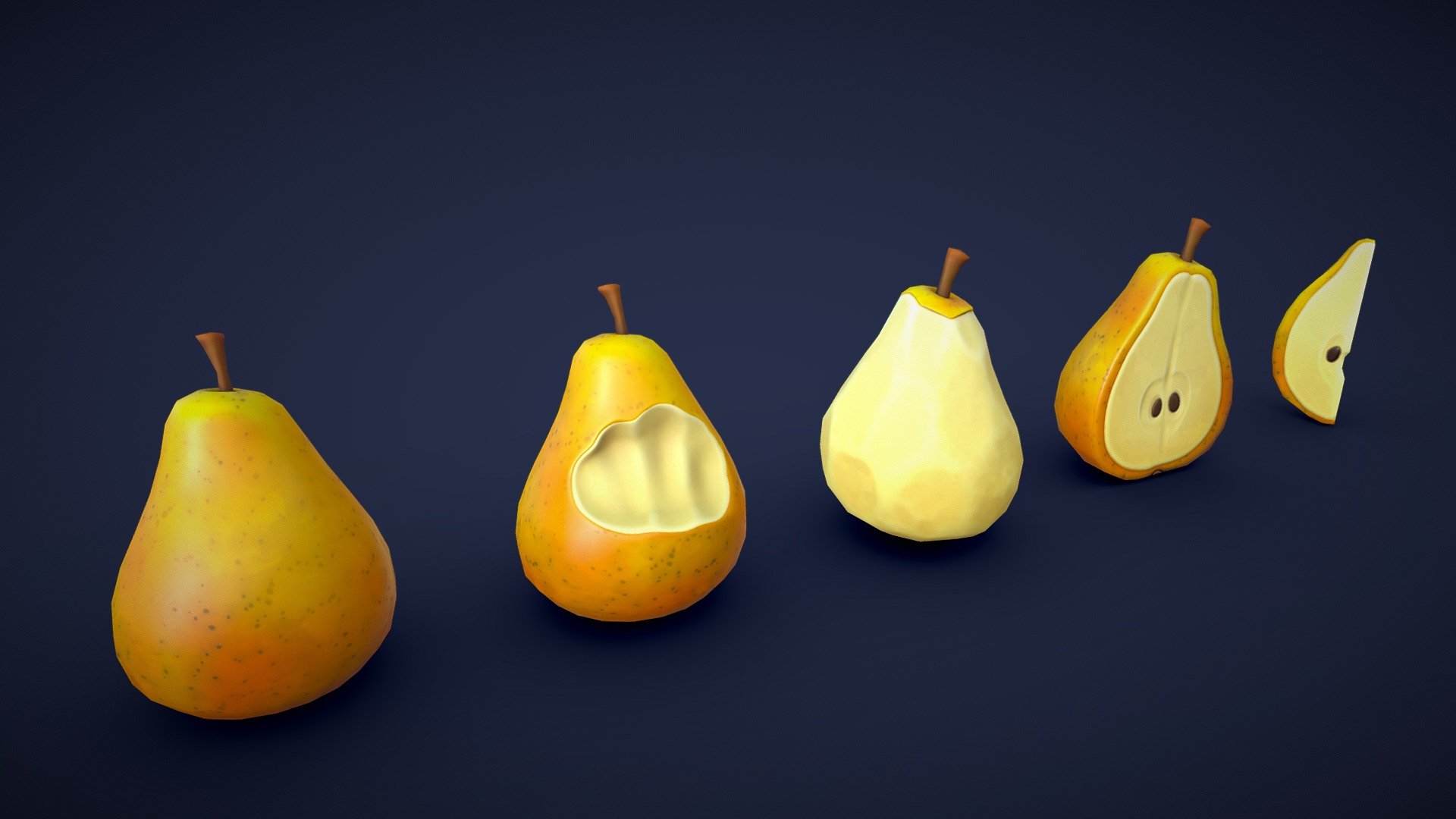 Stylized Pear Yellow 3d model