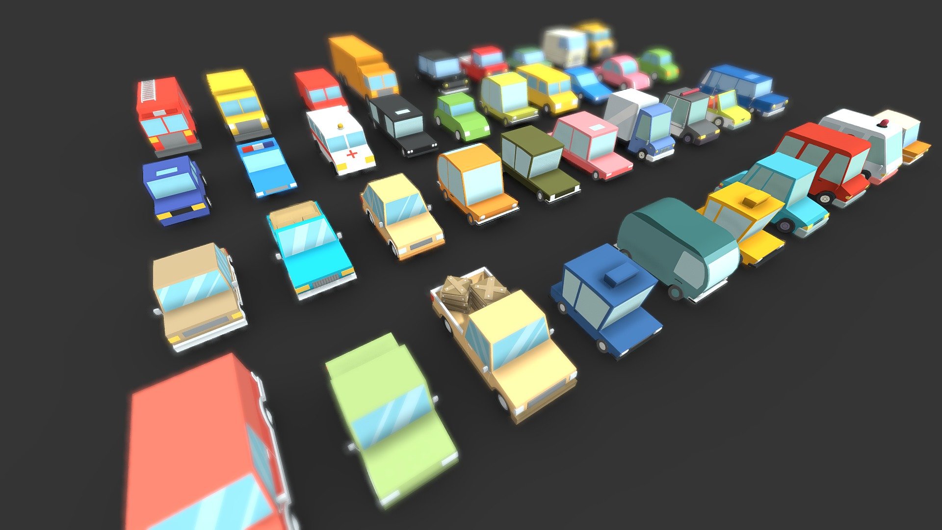 39 Low Poly Vehicle Free 3d model