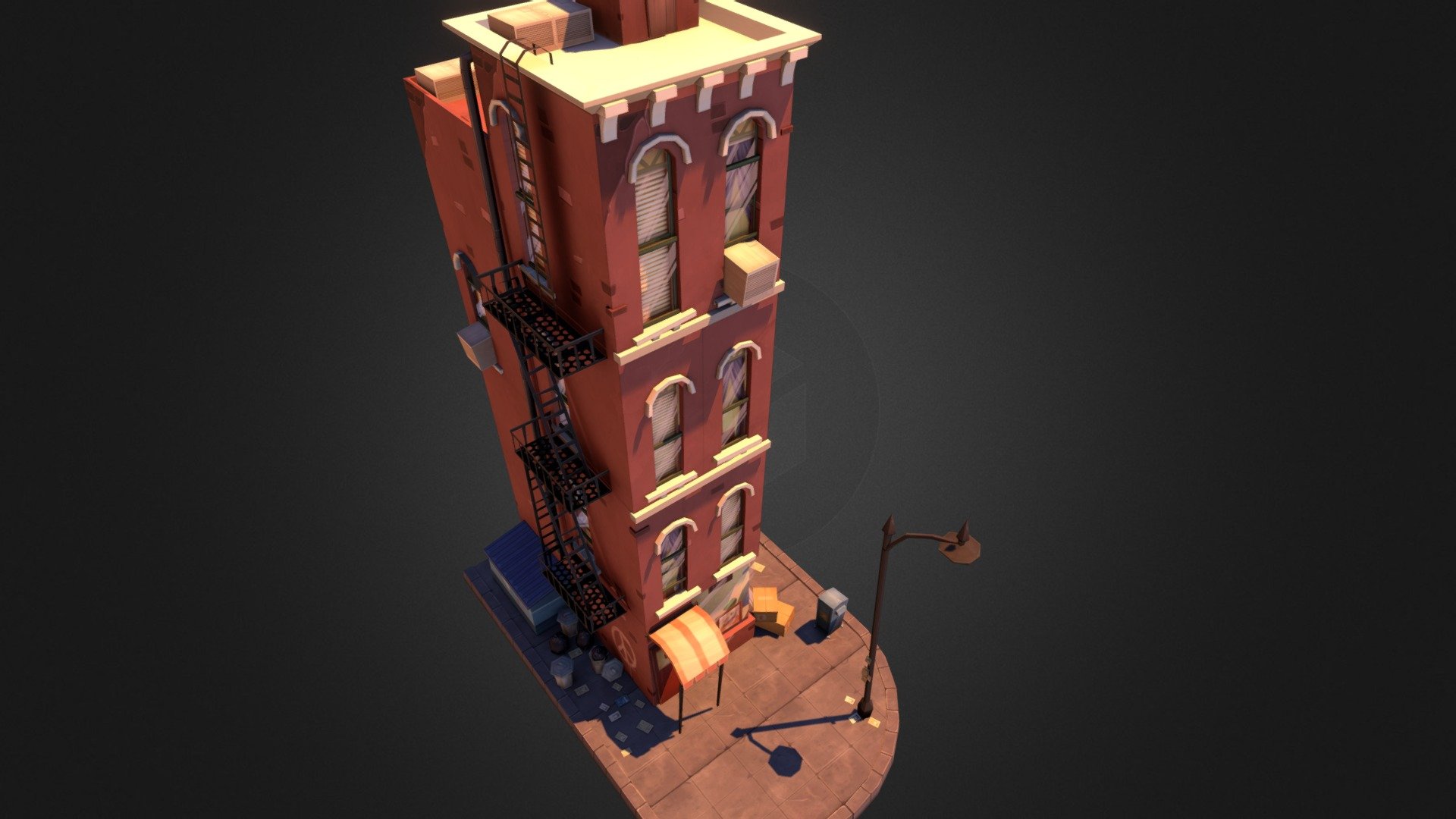 Urban Toon City WIP 3d model