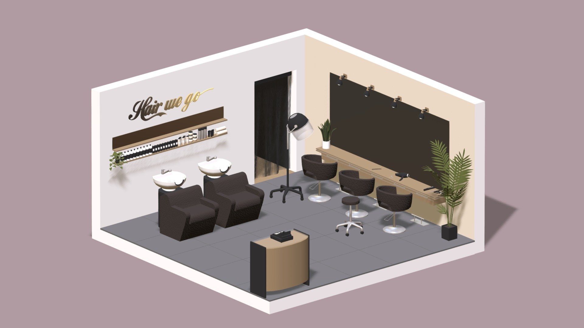 Hair salon 3d model