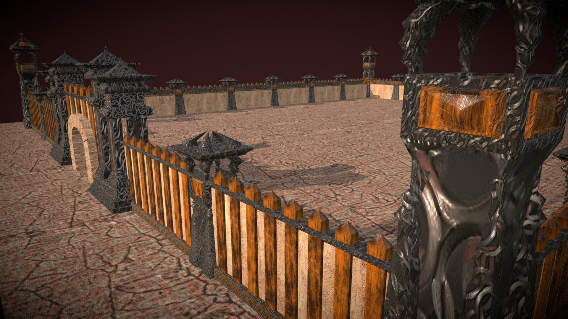 Defensive walls 3d model