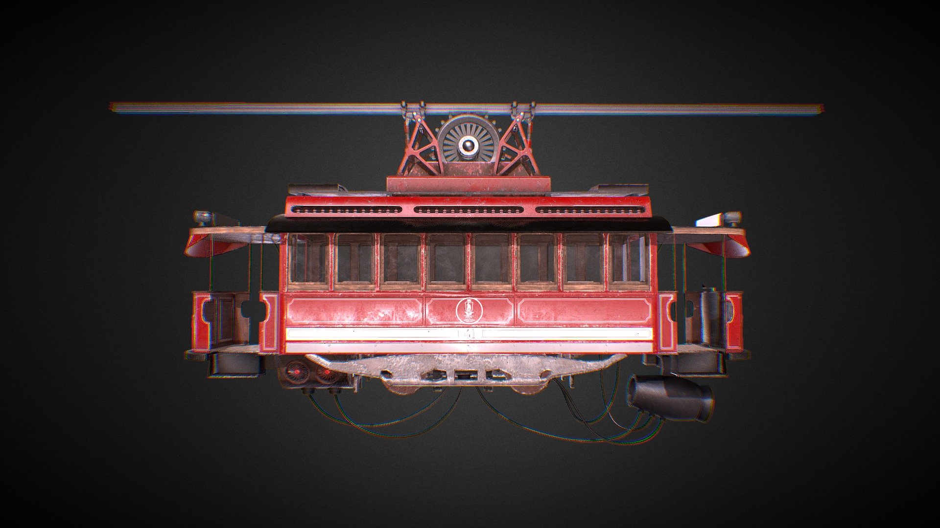 Air Tram Bus Cyperpunk 3d model