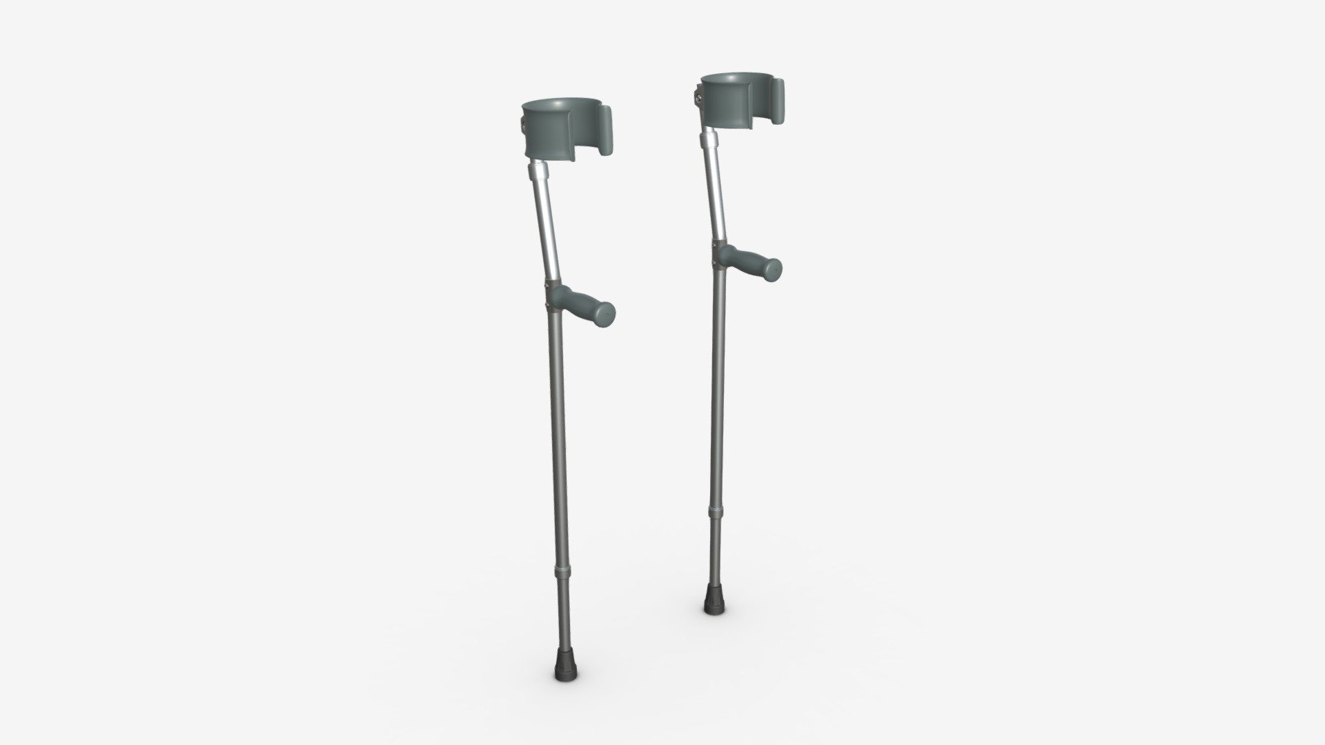 Lightweight walking forearm crutches 3d model