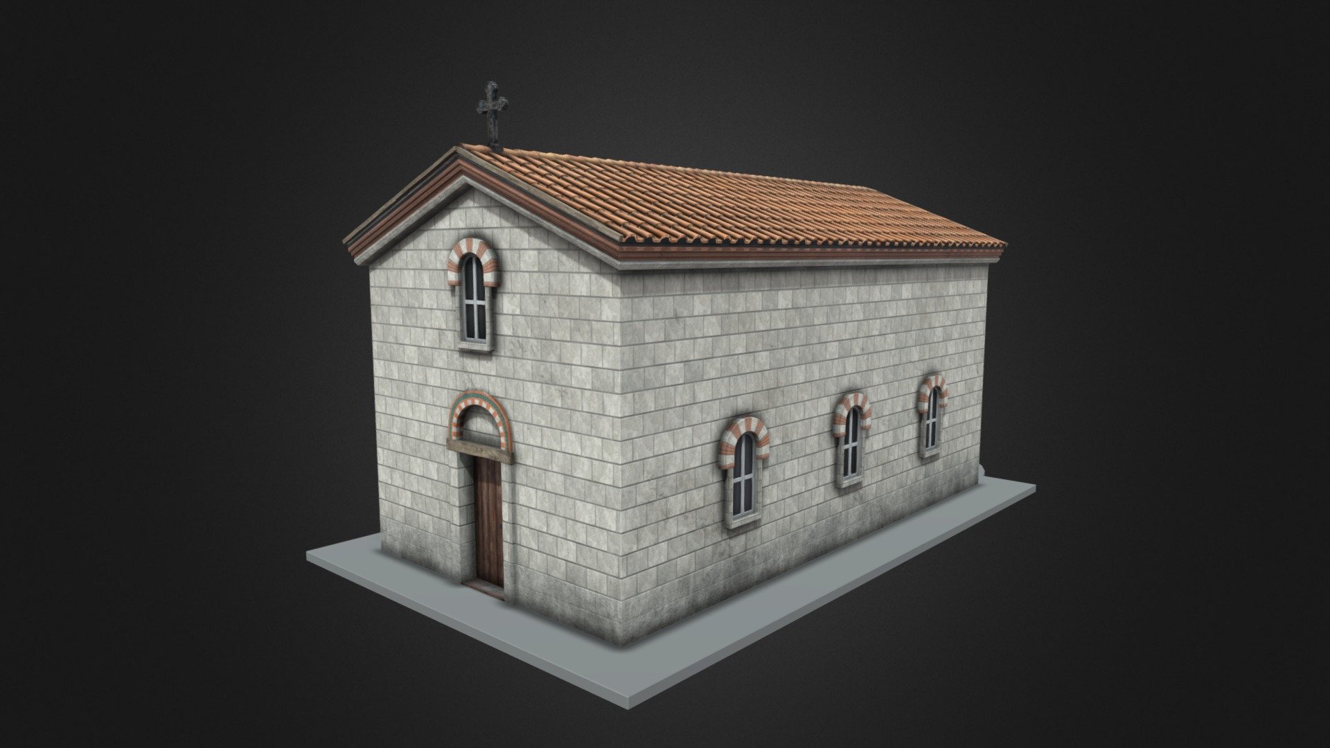 Medieval Town-Fortress Cherven Church 04 3d model