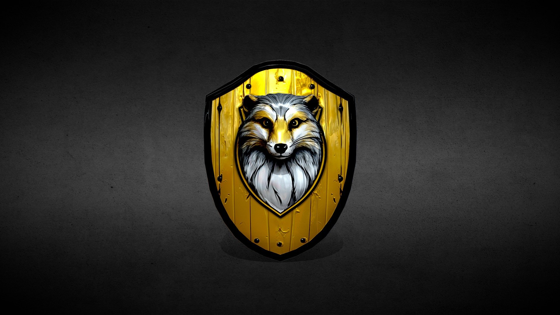 Hufflepuff coat of arms, shield 3d model